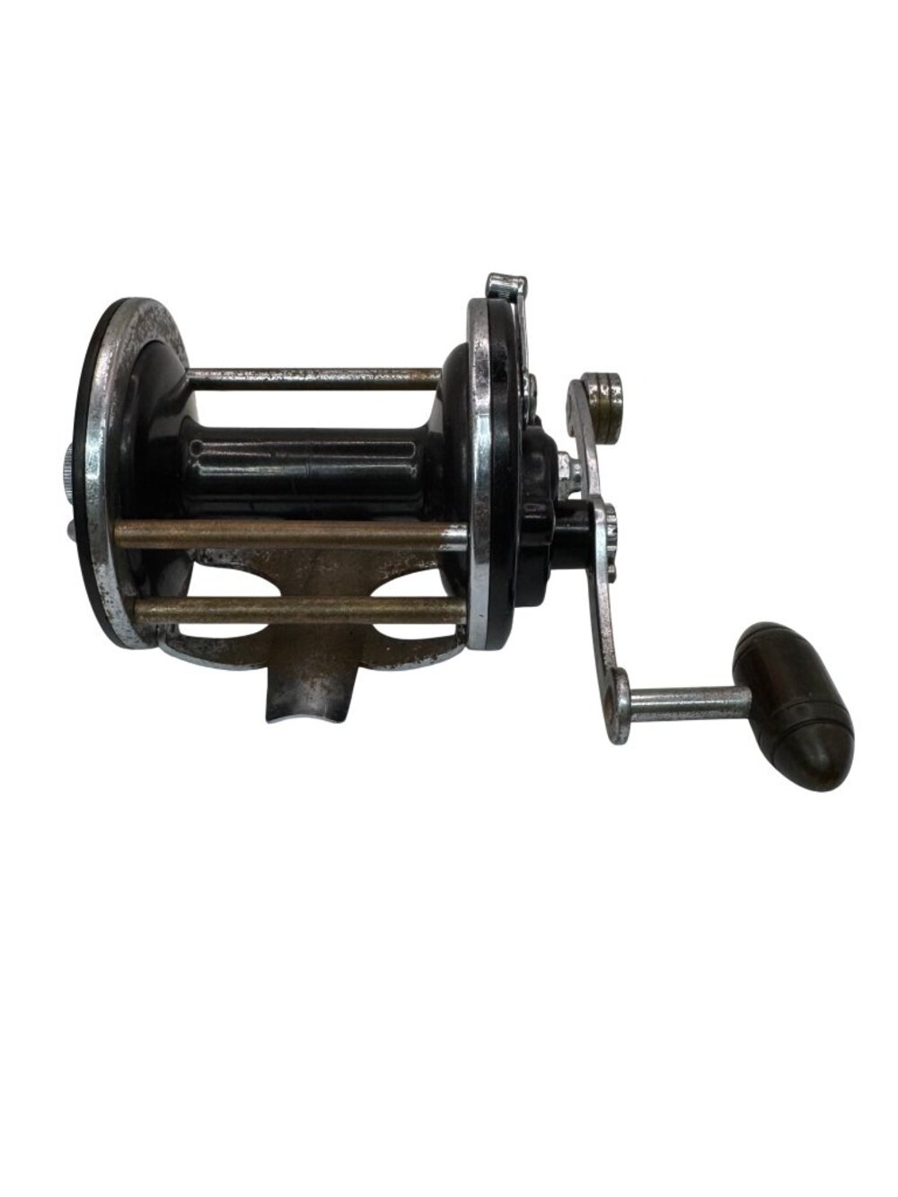 Vintage Penn No. 155 Fishing Reel Made In USA Black Silver 3" Saltwater Casting